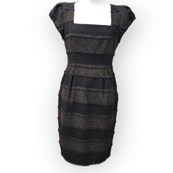 Nanette Lapore Catch Me Fringe Tweed Dress Women's Size 8 - Picture 1 of 12
